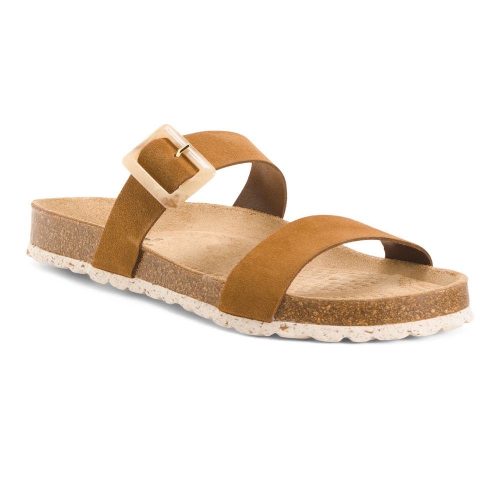 BIOSTEP
Made In Spain Brown Suede Dual Band Sandals With Buckle,size9.5